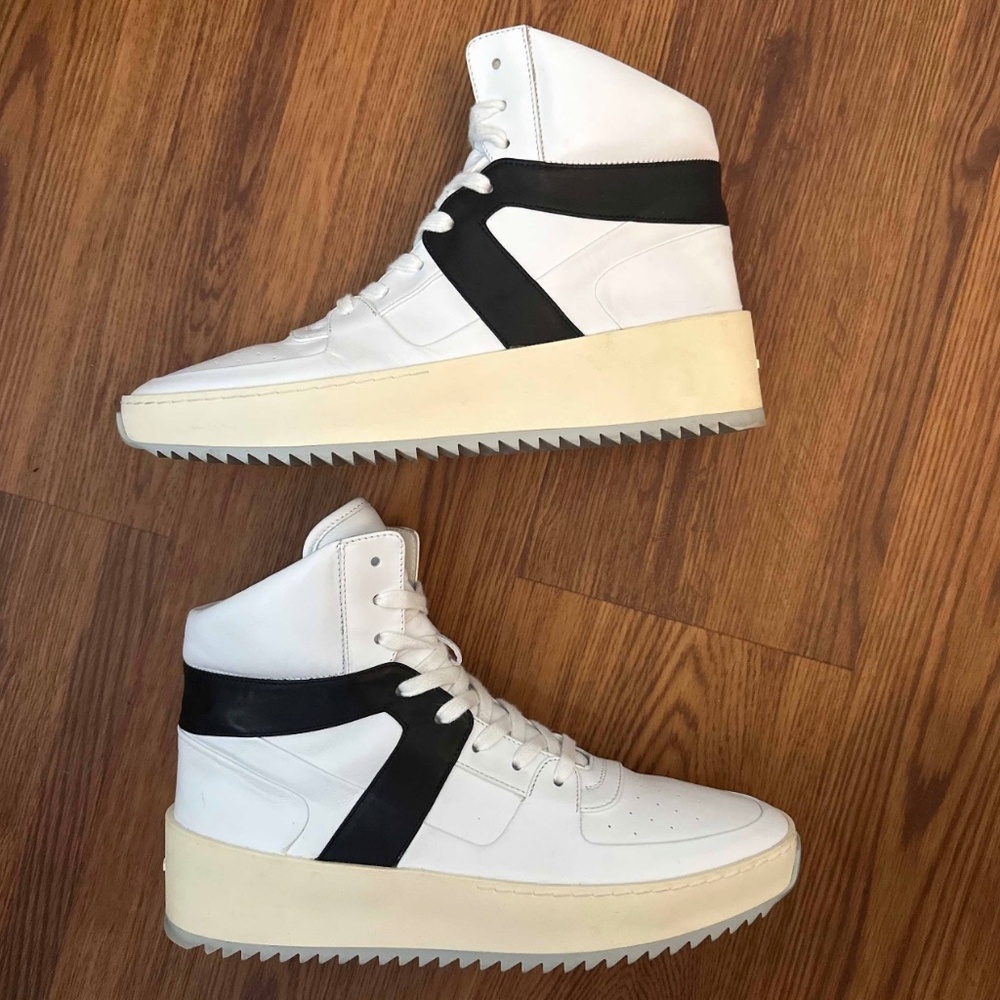 Fear Of God Basketball Sneaker - Leather White Black  size 41